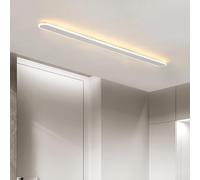Lámpara de techo LED de aluminio Diseño rectangular Iluminación interior minimalista para sala de estar y dormitorio Decoración moderna en blanco y negro Luz blanca cálida 100 cm