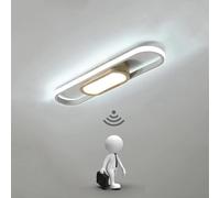 Lámpara de Techo LED de Madera Moderna con detector de movimiento Radar interior Luz de Pasillos 6000K Plafón con sensor de luz para salón Sala Estar Escaleras Porche Balcón garaje iluminación (50cm)
