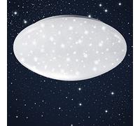 Lámpara de techo LED, decoración de cielo estrellado, lámpara de techo con luz blanca 4.000K 1.200lm, Ø28cm, LED integrado de 12W, lámpara de salón o dormitorio de bajo consumo, plástico, IP20