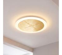 Lámpara de techo LED dorada negra regulable 3 niveles aluminio sala dormitorio blanco neutro 3500 K 1210 lm Ø30 cm antideslumbrante luz de pared moderna