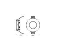Lámpara de techo LED empotrable en techo SLIM de OSRAM, Ø 9 cm, 3000 K, blanco True