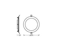 Lámpara de techo LED empotrable SLIM de OSRAM, Ø 23 cm, 3000 K, blanco