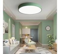 Lámpara de techo LED empotrada con control remoto, lámpara de techo redonda regulable con pantalla acrílica, lámpara de techo moderna para sala de estar, pasillo, baño, dormitorio, verde, 23 cm