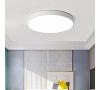 Lámpara de techo LED empotrada con control remoto, lámpara de techo redonda regulable con pantalla acrílica, lámpara de techo moderna para sala de estar, pasillo, baño, dormitorio, blanco, 23 cm