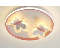 Lámpara de techo LED empotrada con forma de mariposas, creativa, con atenuación de tercera marcha, moderna, rosa, con dibujos animados divertidos para habitación infantil y jardín de infancia.