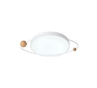 Lámpara de Techo Led Empotrada Rede Maderaiza Y Hierro Forjado, Creativa, con Luz Blanca de 6000 K Y Pantalla Acrílica, Ideal para Sala de Estar Y Dormitorio./White