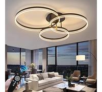 Lámpara de techo LED Grande Creatividad Negro Moderno Dimmable Anillos Metal Acrílico Ronda Araña Sala de estar Cocina Dormitorio Luces Oficina Habitación de los niños Iluminación (Color : 30+40+50cm