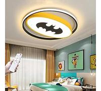 Lámpara de Techo LED Infantil Creativa de Batman, Regulable con Mando a Distancia, Ultrafina, de acrílico, Estilo Caricatura, Ideal para Dormitorio Infantil, Sala de Estar o como lámpara Decorativa.