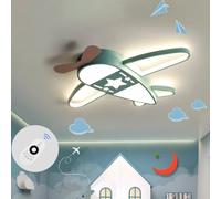 Lámpara de Techo LED Infantil de 40 W con Forma de avión, Regulable, con Mando a Distancia, 3000 K-6500 K, luz de Techo acrílica empotrada para salón, Dormitorio, habitación Infantil, 59 cm, Colo