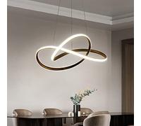 Lámpara de Techo LED Moderna con Plumas Blancas para Comedor, Sala de Estar, habitación de niñas, 3 Luces, lámpara Colgante Grande de Plumas de Avestruz, 80 x 80 x 48 cm (café, 50 x 50 cm [20 x 2