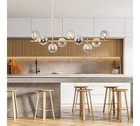 Lámpara de Techo LED Moderna con Plumas Blancas para Comedor, Sala de Estar, habitación de niñas, 3 Luces, lámpara Colgante Grande de Plumas de Avestruz, 80 x 80 x 48 cm (E 83 x 24 cm [33 x 9 pul