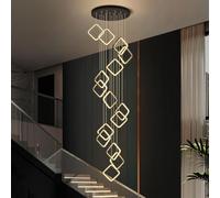 Lámpara de Techo LED Moderna de 15 Luces con Forma de Escalera de Caracol, Control Remoto, 300 cm de Altura, Regulable y de diseño Personalizable para techos Altos, Villas y vestíbulos (15 l