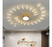 Lámpara de techo LED moderna de 42 pulgadas - Lámpara dorada de 28 cabezas para restaurante, cocina, sala de estar y dormitorio - Lámpara de techo con decoración de fuegos artificiales elegante