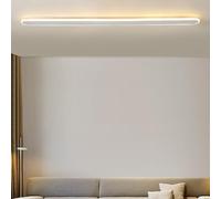 Lámpara de techo LED moderna de aluminio, diseño minimalista rectangular, iluminación interior en blanco y negro para sala de estar y dormitorio, accesorio de luz blanca neutra de 100 cm.