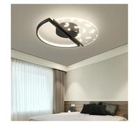 Lámpara de Techo Led Moderna de Lujo: Elegante Lámpara Acrílica con Plumas para Dormitorio Y Sala de Estar: una Solución de Iluminación Elegante para la Decoración Del Hogar./D55Cm/Negro