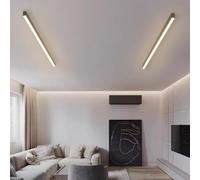 Lámpara de techo LED moderna, lámpara de techo LED de 3 temperaturas de color, lámpara de techo larga, tira delgada, luces de techo, 3000K/4000K/6000K, garaje, oficina, bodega, tienda, almacén, baño,