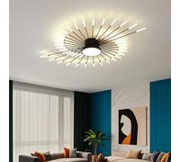 Lámpara de techo LED moderna regulable con 42 cabezales, diseño de flores en espiral, lámpara de techo empotrable Slish de metal y acrílico para iluminación del hogar y la oficina (negro)