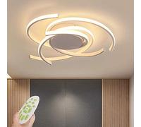 Lámpara de techo LED moderna regulable con control remoto Lámpara de isla de cocina Mesa de comedor Diseño de forma de flor espiral creativa Iluminación de araña de techo de acrílico de metal, blanco