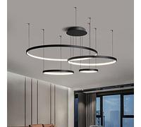 Lámpara de Techo LED Moderna Regulable de Color Negro - Lámpara Colgante Lineal nórdica para Mesa de Comedor, Isla de Cocina, Oficina o Bar - Iluminación de Techo Elegante de 100 x 4,5 cm/