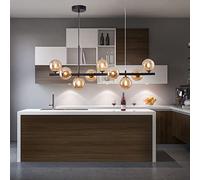 Lámpara de Techo LED Negra Regulable - Lámpara Colgante Lineal nórdica Moderna para Mesa de Comedor, Isla de Cocina, Oficina o Bar - Iluminación de Techo Elegante de 100 x 4,5 cm/90 x 40 c