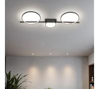 Lámpara De Techo LED Negro 100CM Largo Plano H:12CM 3000K 1100Lm Deckenleuchte