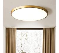 Lámpara de techo LED oficina lámpara de salón regulable dorada redonda 50cm moderno panel de acrílico lámpara de dormitorio lámpara de araña para cocina comedor baño luminarias con mando a distancia
