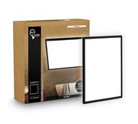 B.K.Licht - Panel LED plano con iluminación indirecta, luz blanco neutro, IP44, plafon led techo baño, lámpara techo, lámpara baño, plafon cucina, 29 x 29 x 3 cm, negro