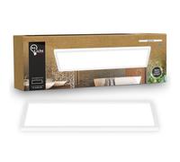 B.K.Licht - Panel LED plano con iluminación indirecta, luz blanco neutro, IP44, plafon led techo baño, lámpara techo, lámpara baño, plafon cucina, 58 x 20 x 3 cm, blanco