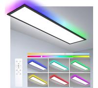 Lámpara de Techo LED Panel Dimmable 120x30cm con Control Remoto, 40W, Panel de Techo con Iluminación Indirecta RGB, Función de Memoria, 3000K-6500K, Luz de Día, para Cocina, Sala de Estar, Oficina