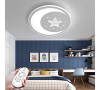 Lámpara De Techo LED Para Habitación De Niños Luz De Techo Regulable Forma Redonda Blanca Proyecto De Pantallas De Acrílico Luz Colgante Con Control Remoto Comedor Moderno Dormitorio (63CM)