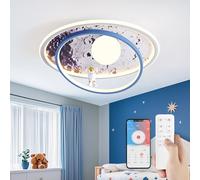 Lámpara de techo LED para Niños, 50CM Lampara Techo Infantil Astronauta, 3000K-6000K, Regulable Lampara Techo Dormitorio con Control Remoto para Dormitorio de Niños y Niñas, Bola blanca