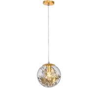 Lámpara de Techo Led Rede un Solo Cabezal de Cristal, Lámpara de Araña de Metal, Luz de Techo Decorativa para Sala de Estar, Decoración Moderna, Dorada, 30 cm/Oro/20 Centímetros