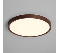 Lámpara de techo LED redonda empotrada, moderna, de madera acrílica, de perfil bajo, regulable, estilo rústico, de estilo rústico, lámpara de techo vintage grande para cocina, dormitorio y baño.
