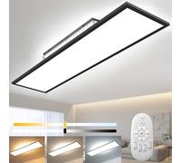 Lámpara de techo LED regulable 120 x 30 cm, función de memoria, control remoto, 52 W, alto brillo, 2700 K-6500 K, luz blanca cálida/natural/fría