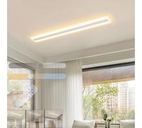 Lámpara de Techo LED Regulable 3000K-6000K Moderna Luz de Techo con Mando a Distancia Rectangular Iluminación de Techo de Plafon Acrílica Lineal Brillo Ajustable para Sala de Estar (Blanco,150CM 30W)
