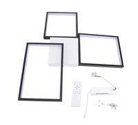 Lámpara de Techo LED Regulable, Lámpara de Techo Cuadrada de 3 Cabezales con Control Remoto, Adecuada para Dormitorio, Cocina, Comedor, Oficina, Accesorio de Iluminación Modern