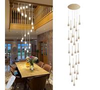 Lámpara de Techo LED Regulable Moderna para escaleras: lámpara Colgante Larga y Ajustable para Villas, escaleras, Salas de Estar, entradas de hoteles y pasillos. Una solución de iluminación