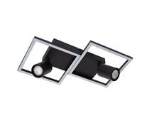 Lámpara De Techo LED Salón Aluminio Negro L:41CM GU10 Foco Reflector Oficina