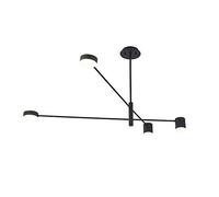 Lámpara De Techo Led Sputnik De 4 Luces, Lámpara De Techo Dorada Moderna, Iluminación Colgante Industrial Vintage para Comedor, Cocina, Sala De Estar, Dormitorio, Luz Tricolor Negra, 4 Luces