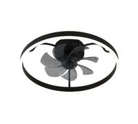 Lámpara de techo LED ventilador negro temporizador 40W IP20 2200lm