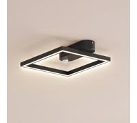 Lámpara de techo LED Yulla de Lindby, 34 cm, negra, con sensor