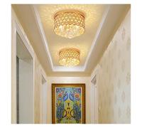 Lámpara de Techo, Light Luxury Crystal Ball Entry Hallway Aisle Modern Minimalist Bedroom Dining Room Round Gold Ceiling(Change,Diameter 30cm)