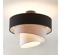 Lámpara de techo Lindby Coria, negro/gris/blanco, Ø 40 cm, E27