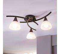 Lámpara de techo Lindby Della, negro-oro, Ø 58 cm, 3 luces, E14