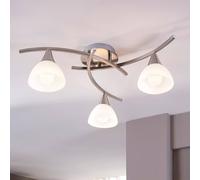 Lámpara de techo Lindby Della, níquel, Ø 58 cm, 3 luces, E14
