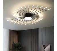 Lámpara de Techo Lineal empotrada LED Dorada Moderna lámpara de Techo acrílica Starburst lámpara de Techo con diseño en Espiral para Sala de Estar, Dormitorio, Comedor, Cocina, Pasillo (Color: Bla
