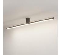 Lámpara de Techo Lineal Led Minimalista Negra, Moderna Lámpara de Techo Semiempotrada para Pasillo, Luminaria de Tira Larga de Metal para Montaje Cerca Del Techo, Ideal para la Entrada de la Sala de E