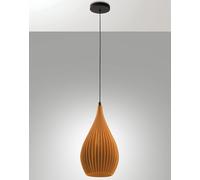 Lámpara de techo Lisa de metal y plástico vegetal - Mostaza, casquillo E27, estructura elegante y duradera, IP20, 230 V - Design Line