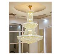 Lámpara de Techo, Luxury Crystal Chandelier Living Room Lamp Hollow Hall Chrome Atmosphere Duplex Villa Hotel Staircase(Cold,D100 H150CM_Gold)