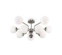 Lámpara de techo Maytoni Erich, color níquel, vidrio/metal, 10 luces